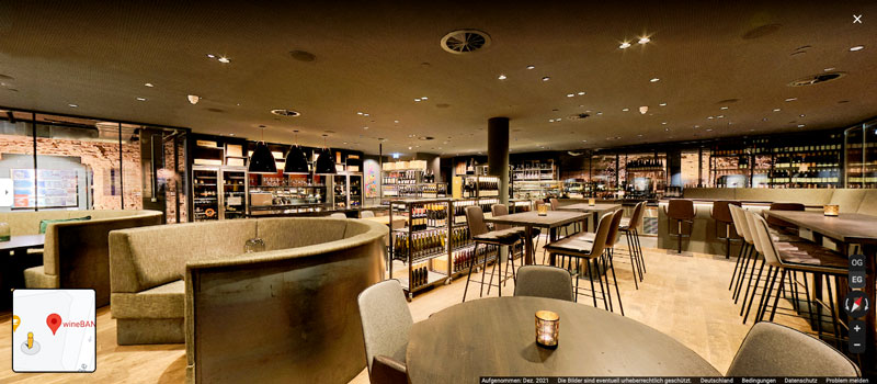 Virtuele Besichtigung - wineBANK Hamburg. Panoramatour im Rahmen von Google Street View Trusted.